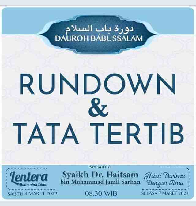 Rundown & Tata Tertib Dauroh